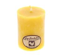 Beeswax pillar candle.