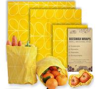 Beeswax Reusable Food Wraps - (3 Packs, 3 Sizes S,M,L) Plastic and Silicone Free, Eco-friendly Wrap, Wax Paper for Food,Eucalyptus