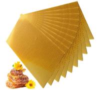Beeswax Sheets 10Pcs 16.5x7.7in Natural Wax for Bee Frames Yellow Beeswax for Candle Making, Bee Hive Frames Beekeeping Supplies