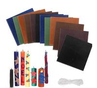 Beeswax Sheets for Candles Pack of 12, 6 Colours Beeswax Leaves (20 x 20 cm) with 12 Cotton Wicks, DIY Candle Making Set, DIY Candle Making Set for Children from 3+ Years and Adults