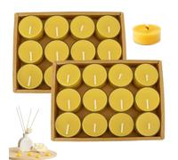 Beeswax Tealight Candles, 24 Pcs Tea Light Beeswax Candle, 3 Hours Lasting Smokeless, Handmad, Cotton Wick, Sweet Aroma, Candle Lover Gift