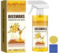 Beeswax Wood Polish Spray, Natural Micro-Molecularized Beeswax Essential Oil Wax, Multi-Purpose Furniture Polish & Cleaner, Restores Shine, for Wood Floors, Cabinets and Furniture (2)