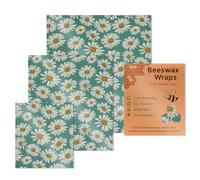 Beeswax Wraps Assorted - 17.5x20cm 25x28cm 33x35cm Food Storage, Bread Fruit Sandwich Cover Flower Leaf Print | Eco Kitchen Reusable Foods Wrapper Set For Zero Waste Storages Packs Sets Pack