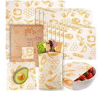Beeswax Wraps for Food - 9 Pack Reusable Beeswax Bread Bag & Sandwich Wrap, Organic & Eco-Friendly & Sustainable Bees Paper, Perfect Alternative to Aluminum Foil Sourdough Storage & Plastic Wrap