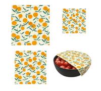 Beeswax Wraps Reusable, 3PCS Beeswax Bowl Covers with Strawberry Print Cotton Cloth Sourdough Food Cover for Bread, Leftovers, Fruits, Salad