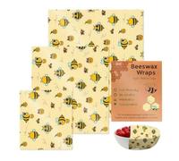 Beeswax Wraps - Wrap Roll | 3-Pack Zero Waste Storage | -Free Cling Film Alternative, Sustainable, Ideal For Cheese Fruit, Bread, Snacks