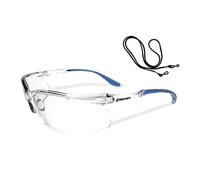 Beeswift Clear Lens Safety Spectacles with UV Filter and Spec Cord Protective Eyewear Glasses- Clear - 1 Pair