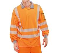 Beeswift Arc Flash Long Sleeve Polo Shirt GO/RT Standards Orange M