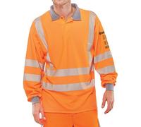 Beeswift Arc Flash Long Sleeve Polo Shirt GO/RT Standards Orange M CARC51ORM