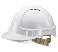 BBrand Comfort Vented Safety Helmet White - BBVSHW