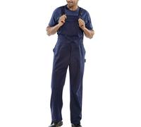 COTTON DRILL BIB AND BRACE NAVY BLUE 32