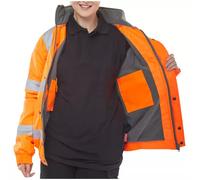 Beeswift Bomber Jacket Fleece Lined High Vis Orange Large (Pack 1) - CBJFLORL