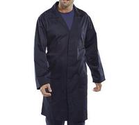 POLY COTTON WAREHOUSE COAT NAVY BLUE 34