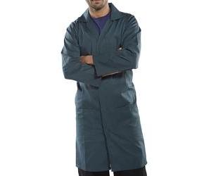 Beeswift Click Polycotton Warehouse Coat Spruce Green Size 48 PCWCS48