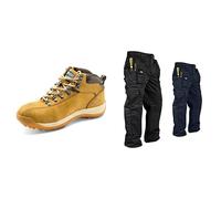 Beeswift CLICK SBP CHUKKA BOOT NUBUCK 09 Bundle with Lee Cooper Workwear Mens Multi Pocket Easy Care Heavy Duty Knee Pad Pockets Safety Work Cargo Trousers Pants