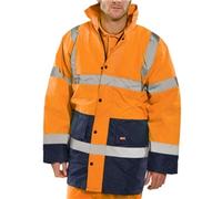 Beeswift CONSTRUCTOR TRAFFIC Jacket TWO TONE FLEECE Orange/Navy 5XL