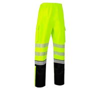 BeeSwift Deltic Hi-Vis Overtrousers Two-Toned Yellow/Black Water Repellent PPE Safety Workwear Personal Protective Clothing Outerwear Work Overtrousers - 5X-Large