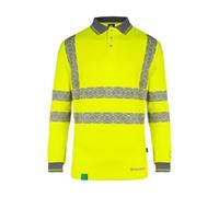 BEESWIFT Envirowear Hi-Vis Long Sleeve Polo Shirt - Saturn Yellow - Recyclable, Reflective - M