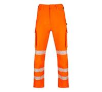 BEESWIFT High-Vis Trousers Envirowear Orange - Reflective Sustainable Unisex - 46 Tall