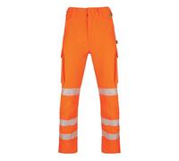 Beeswift Envirowear Orange Hi-Vis Trouser Unisex Reflective Sustainable Circular Process Safety PPE Workwear - 46-Regular