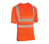 Beeswift Envirowear Orange Hi-Vis T-Shirt Unisex Reflective Sustainable Circular Process Safety PPE Workwear - 4X-Large