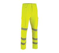 Beeswift Envirowear Saturn Yellow Hi-Vis Trouser Unisex Reflective Sustainable Circular Process Safety PPE Workwear - 32-Tall
