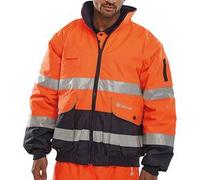 Beeswift Two-Tone Hi-Vis Europa Bomber Jacket Orange / Navy Size M