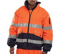 Beeswift Europa High Visibility Bomber Jacket Orange/Navy Blue M EBJORNM