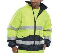 Beeswift Europa High Visibility Bomber Jacket Saturn Yellow/Navy Blue XL EBJSYNXL