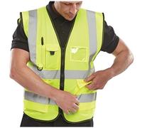 EXECUTIVE HI VIZ WAISTCOAT SATURN YELLOW 3XL