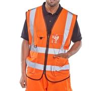 BeeSwift EXECUTIVE HI VIZ WAISTCOAT ORANGE 2XL