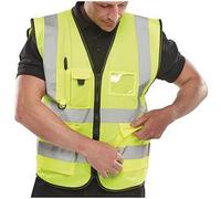Beeswift Executive High Visibility Waistcoat Saturn Yellow 4XL WCENGEXEC4XL