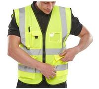EXECUTIVE HI VIZ WAISTCOAT SATURN YELLOW 38-40