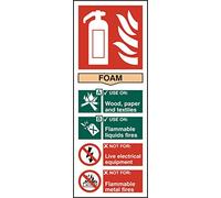 BEESWIFT FIRE Extinguisher Foam Sign Rigid PVC White 82X202MM