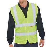 Beeswift Fire Retardant Hi-Vis Waistcoat Saturn Yellow L
