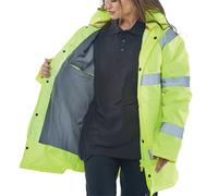 Beeswift Fleece Lined High Visibility Traffic Jacket Saturn Yellow 4XL CTJFLSY4XL
