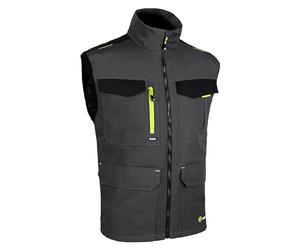 Beeswift Flex Gilet Softshell Two-Toned Grey/Black Fleece Lined Casual Bodywarmer Outerwear Sleeveless Jacket - X-Small