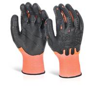 BEESWIFT Impact Glove Glovezilla – Cut Resistant Fully Coated, Orange/Black Large 1 Pair