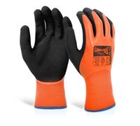 Beeswift Glovezilla Waterproof Thermal Latex Glove - Orange - XL - Pack of 10