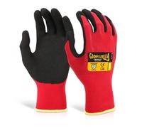 Beeswift Glovezilla Nitrile Nylon Glove - Red - Small - Pack of 10