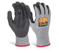Beeswift Glovezilla Nitrile Palm Coated Glove Cut Proof/Tear Resistance Safety Gloves Personal Protective Equipment Work Gloves PPE Workwear - Grey - Small