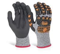 beeswift Glovezilla Nitrile Palm and PVC Back Coated Glove Cut Proof/Tear Resistance Safety Gloves Personal Protective Equipment Work Gloves PPE Workwear - Grey - X-Large