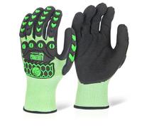 Beeswift Glovezilla Nitrile Palm Coated Hi-Vis Glove Cut Proof/Tear Resistance Safety Gloves Personal Protective Equipment Work Gloves PPE Workwear - Green - Large