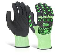 Beeswift Glovezilla Nitrile Palm Coated Hi-Vis Glove Cut Proof/Tear Resistance Safety Gloves Personal Protective Equipment Work Gloves PPE Workwear - Green - X-Large
