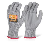 Beeswift Glovezilla PU Palm Coated Glove Cut Proof/Tear Resistance Safety Gloves Personal Protective Equipment Work Gloves PPE Workwear - Grey - X-Large