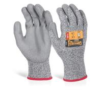 Beeswift Glovezilla PU Palm Coated Glove Cut Proof/Tear Resistance Safety Gloves Personal Protective Equipment Work Gloves PPE Workwear - Grey - Small