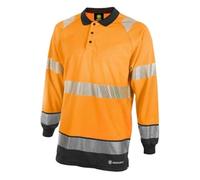 Beeswift High Vis Two Tone Polo Shirt Long Sleeve Orange / Black 3XL