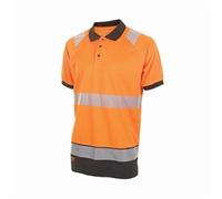Beeswift High Vis Two Tone Polo Shirt Short Sleeve Orange / Black 3XL