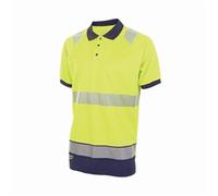 Beeswift Deltic Hi-Vis Two-Tone Polo Shirt S/S Sat Yellow/Navy 3XL - HVTT010SYN3