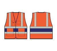 Beeswift High Visibility Executive Vest Orange/Navy Blue 4XL HVV45N4XL